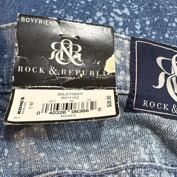 Rock & Republic Speckled Women’s Blue Jeans Size 0 - Picture 2 of 7
